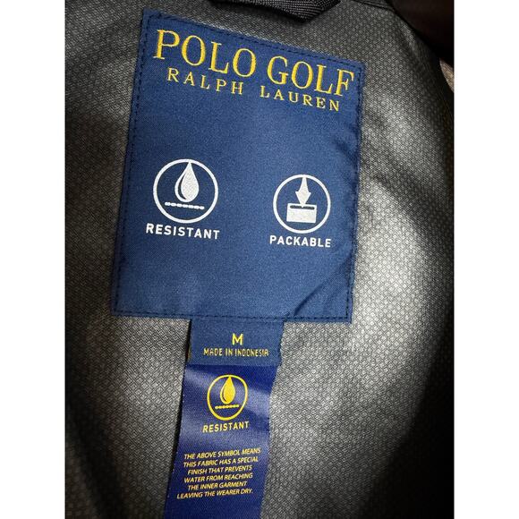 Polo Golf Ralph Lauren Water Resistant Short Sleeve Windbreaker Jacket Black M - Picture 7 of 13
